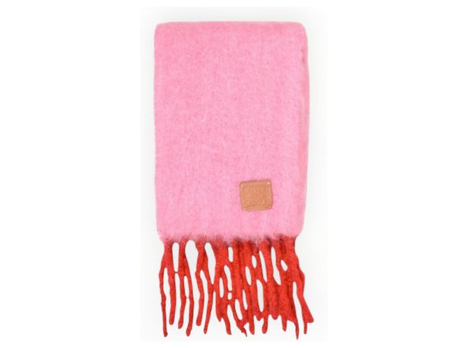 Loewe Wollschal rosa mit roten Fransen Pink - Ansicht 18