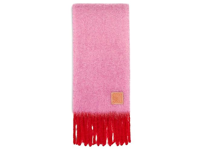 Loewe Wollschal rosa mit roten Fransen Pink - Ansicht 2