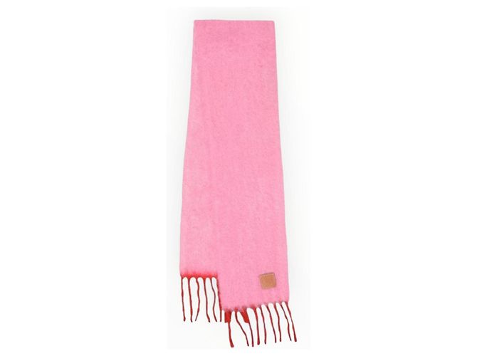 Loewe Wollschal rosa mit roten Fransen Pink - Ansicht 7