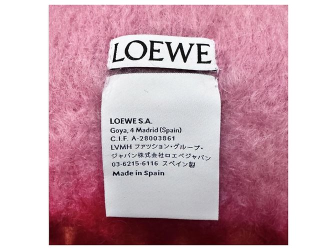 Loewe Wollschal rosa mit roten Fransen Pink - Ansicht 9