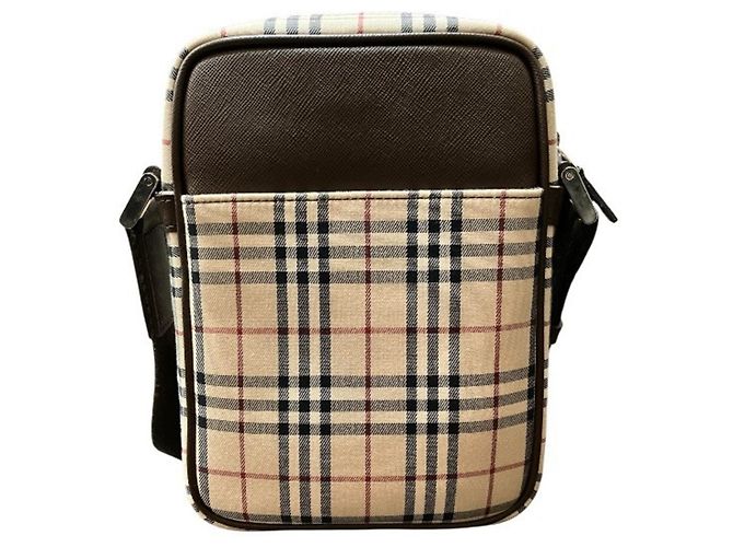 Burberry Nova Check Schultertasche aus Canvas und Leder Braun Beige - Ansicht 2