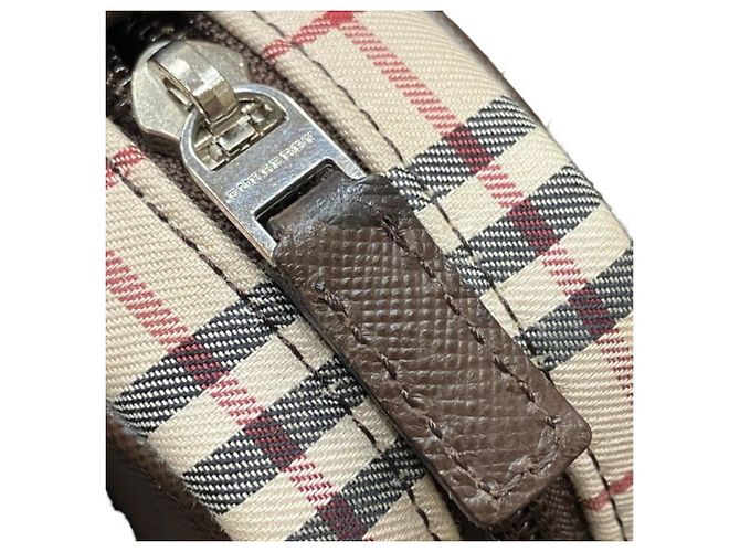 Burberry Nova Check Schultertasche aus Canvas und Leder Braun Beige - Ansicht 7