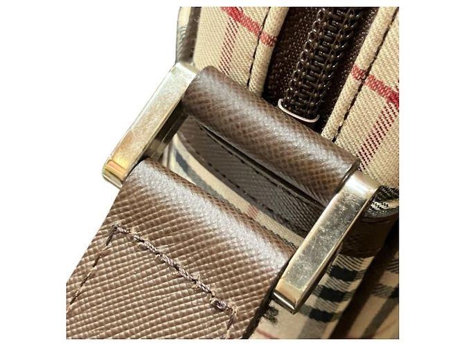 Burberry Nova Check Schultertasche aus Canvas und Leder Braun Beige - Ansicht 8