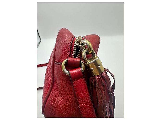 Borsa a tracolla Gucci Soho Disco in pelle rossa Rosso - vista 10