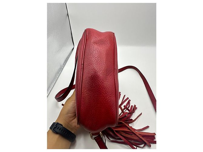 Borsa a tracolla Gucci Soho Disco in pelle rossa Rosso - vista 11