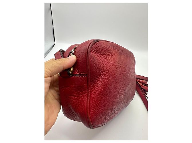 Borsa a tracolla Gucci Soho Disco in pelle rossa Rosso - vista 14