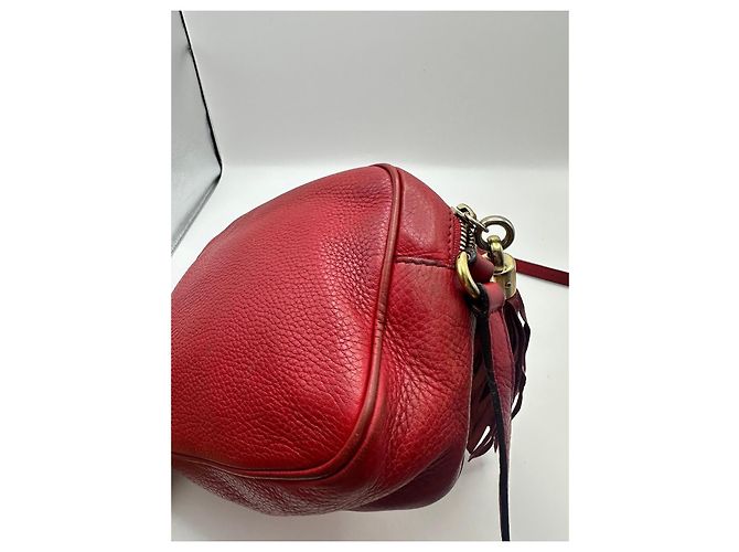 Borsa a tracolla Gucci Soho Disco in pelle rossa Rosso - vista 15
