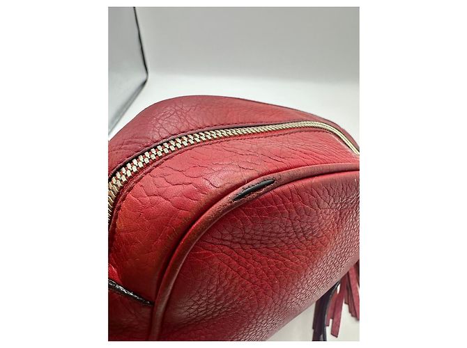 Borsa a tracolla Gucci Soho Disco in pelle rossa Rosso - vista 16
