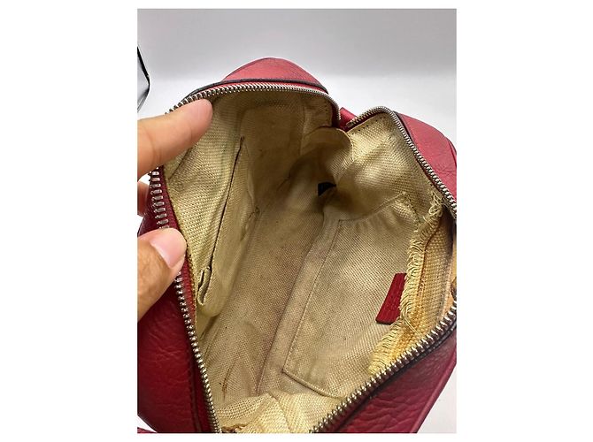Borsa a tracolla Gucci Soho Disco in pelle rossa Rosso - vista 17