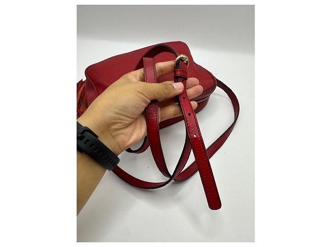 Borsa a tracolla Gucci Soho Disco in pelle rossa Rosso - vista 5