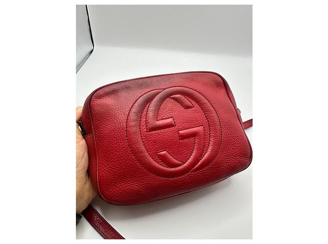 Borsa a tracolla Gucci Soho Disco in pelle rossa Rosso - vista 6