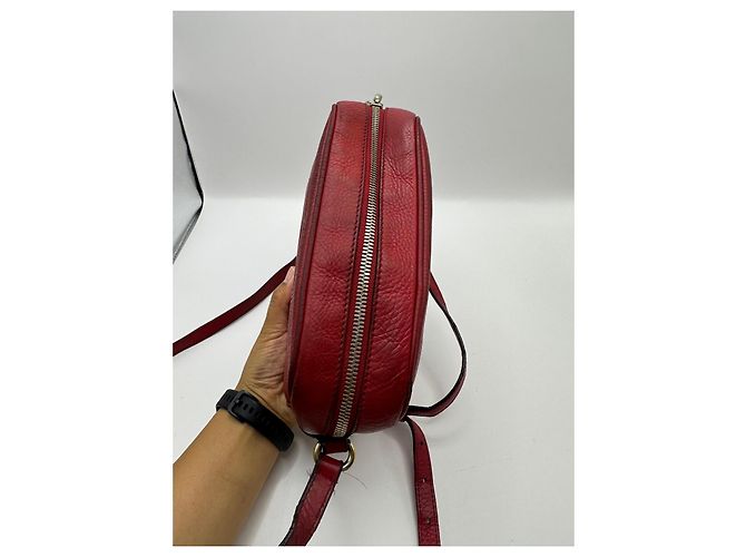 Borsa a tracolla Gucci Soho Disco in pelle rossa Rosso - vista 8