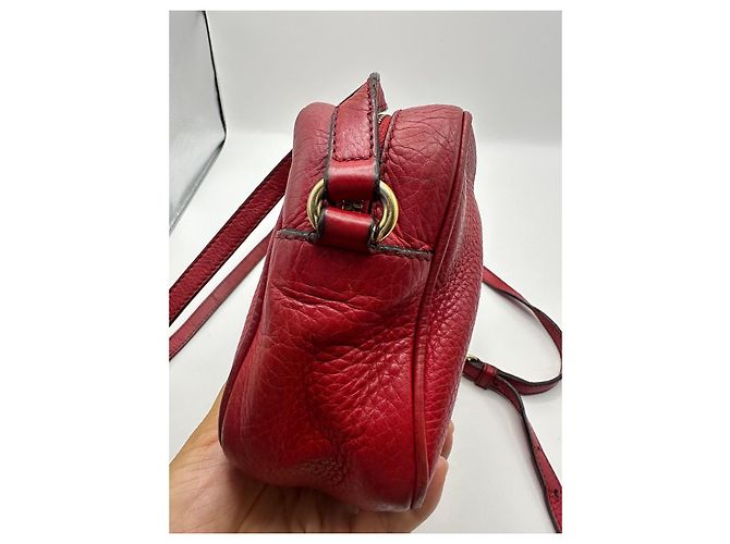 Borsa a tracolla Gucci Soho Disco in pelle rossa Rosso - vista 9