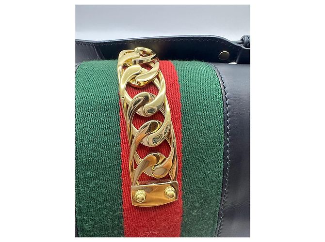 Borsa a tracolla Gucci Sylvie in pelle Nero - vista 10