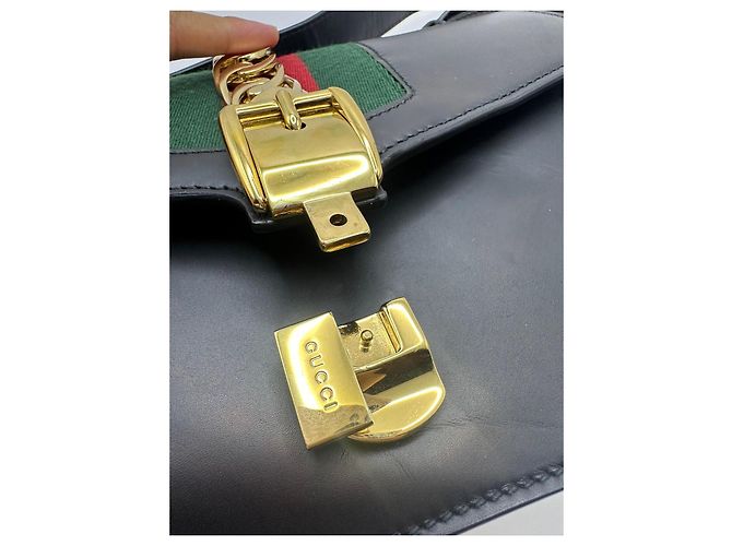 Borsa a tracolla Gucci Sylvie in pelle Nero - vista 14