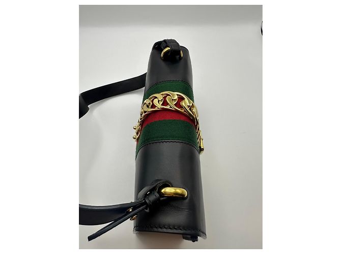 Borsa a tracolla Gucci Sylvie in pelle Nero - vista 20