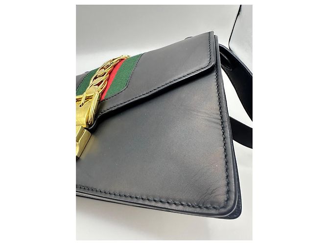 Borsa a tracolla Gucci Sylvie in pelle Nero - vista 7