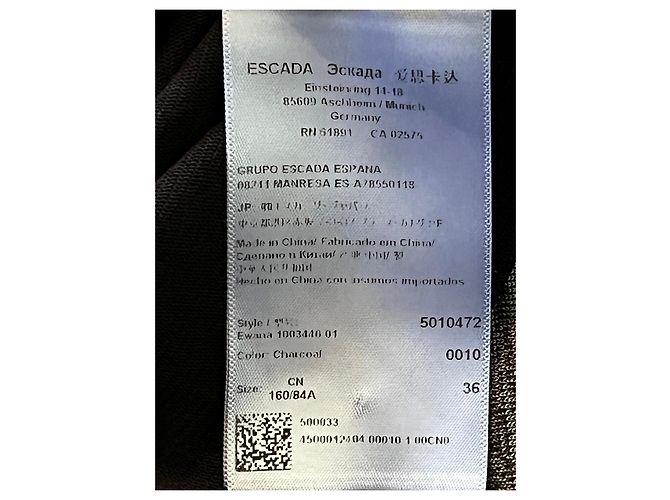 Escada Sport Anthrazitfarbenes Viskosemischung Kleid Anthrazitgrau - Ansicht 8