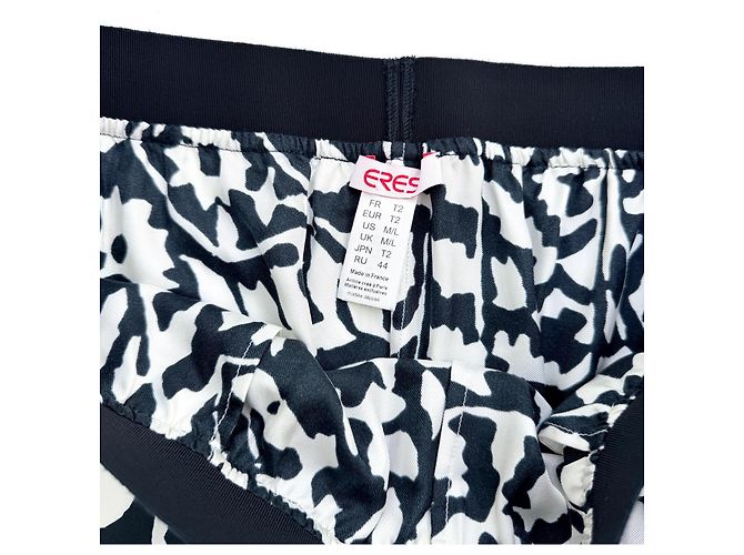 Eres Pantalones wide-leg de seda blanco y negro - vista 5