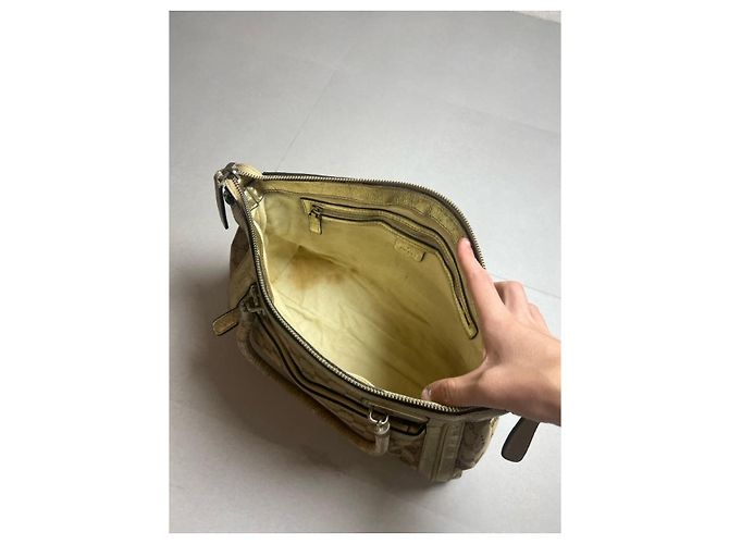 Borsa Gucci Bella in tela monogramma beige e oro D'oro - vista 10