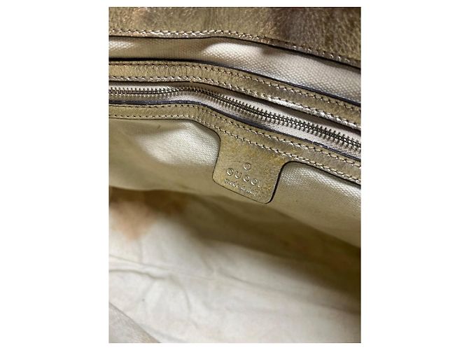 Borsa Gucci Bella in tela monogramma beige e oro D'oro - vista 11