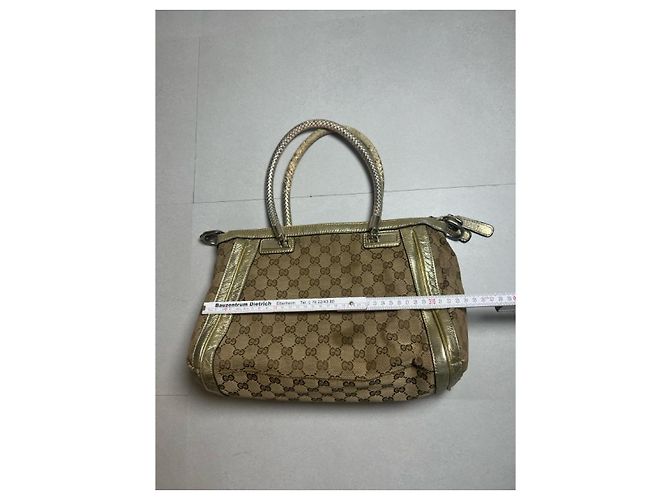 Borsa Gucci Bella in tela monogramma beige e oro D'oro - vista 14