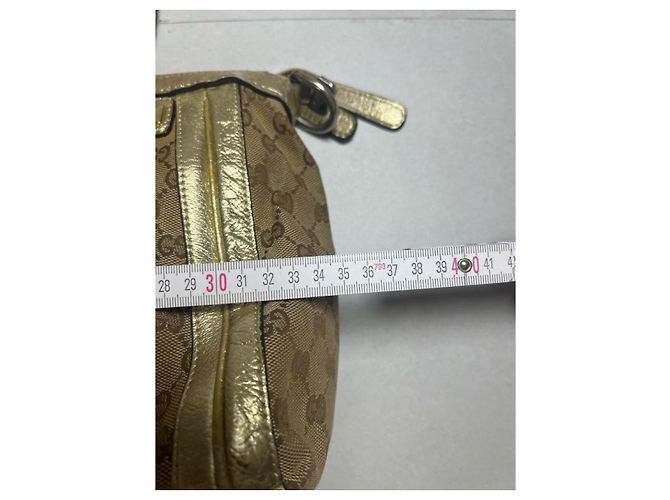 Borsa Gucci Bella in tela monogramma beige e oro D'oro - vista 15