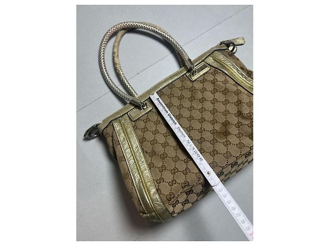 Borsa Gucci Bella in tela monogramma beige e oro D'oro - vista 16