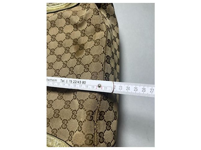 Borsa Gucci Bella in tela monogramma beige e oro D'oro - vista 17