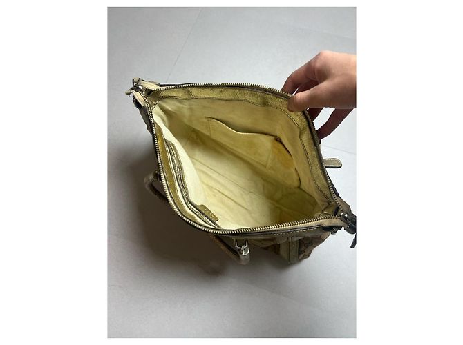 Borsa Gucci Bella in tela monogramma beige e oro D'oro - vista 9