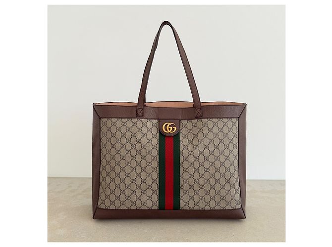 Gucci x Disney Ophidia GG Supreme Tote Three Little Pigs Marrone Multicolore Beige Monogramma - vista 3