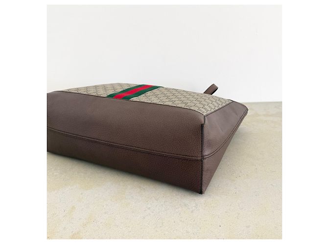 Gucci x Disney Ophidia GG Supreme Tote Three Little Pigs Marrone Multicolore Beige Monogramma - vista 5