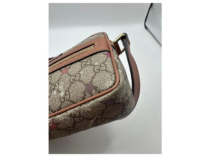 Borsa a tracolla Gucci GG Supreme Star Print Marrone Rosa - vista 10