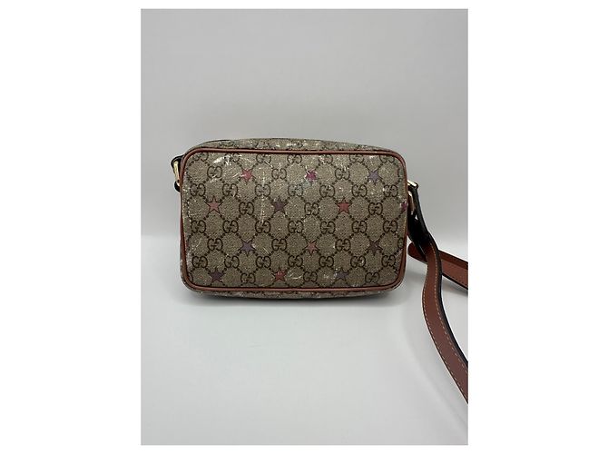 Borsa a tracolla Gucci GG Supreme Star Print Marrone Rosa - vista 2