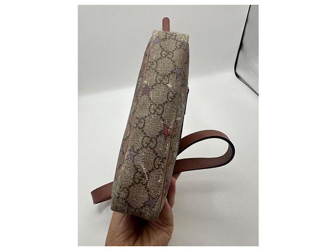 Borsa a tracolla Gucci GG Supreme Star Print Marrone Rosa - vista 6