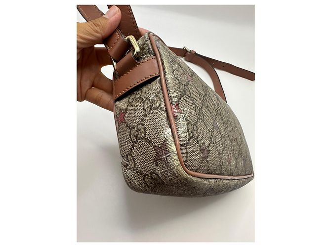 Borsa a tracolla Gucci GG Supreme Star Print Marrone Rosa - vista 7