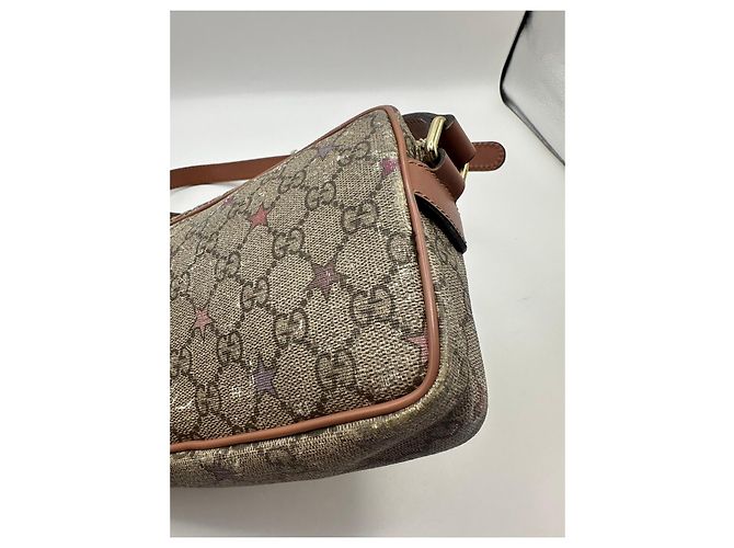 Borsa a tracolla Gucci GG Supreme Star Print Marrone Rosa - vista 8
