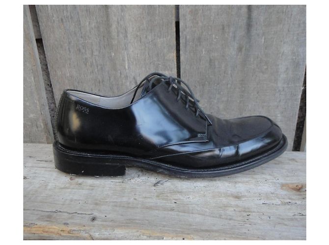 Hugo Boss Niagara Scarpe in Pelle Verniciata Nera Nero - vista 2