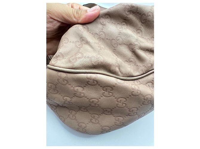 Gucci Guccissima Sukey Borsa Hobo in Pelle Beige - vista 10
