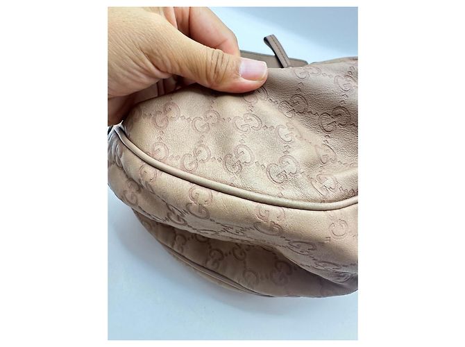 Gucci Guccissima Sukey Borsa Hobo in Pelle Beige - vista 12