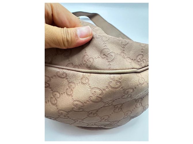 Gucci Guccissima Sukey Borsa Hobo in Pelle Beige - vista 13