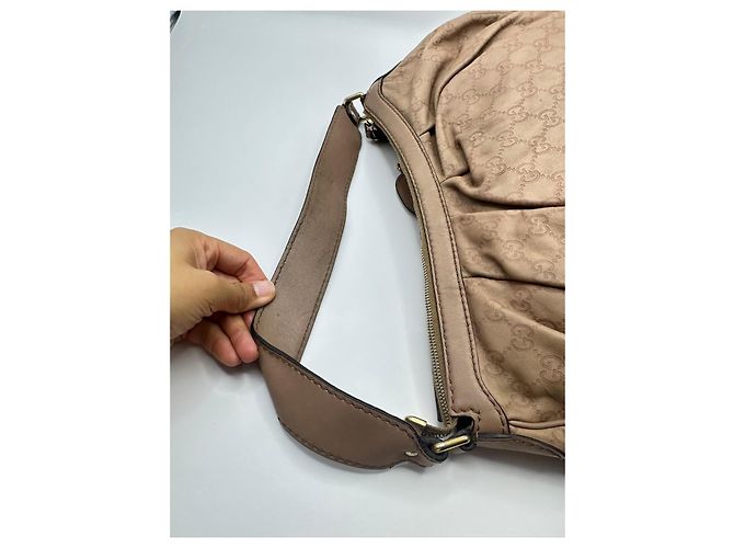 Gucci Guccissima Sukey Borsa Hobo in Pelle Beige - vista 14