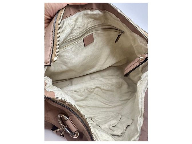 Gucci Guccissima Sukey Borsa Hobo in Pelle Beige - vista 15
