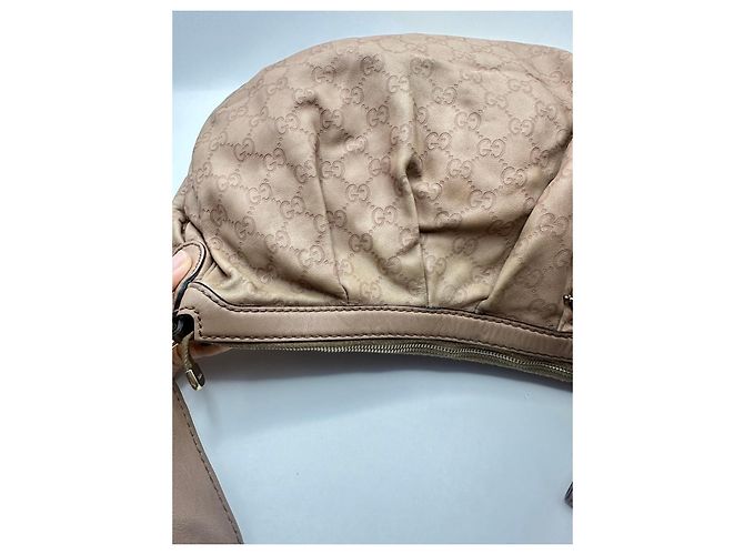 Gucci Guccissima Sukey Borsa Hobo in Pelle Beige - vista 6