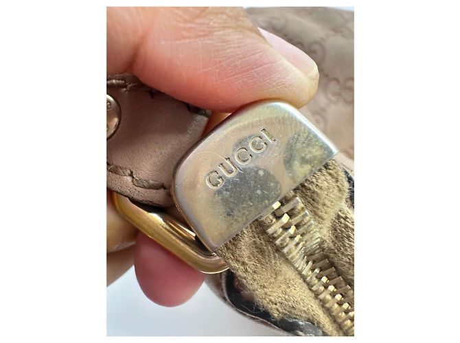 Gucci Guccissima Sukey Borsa Hobo in Pelle Beige - vista 7
