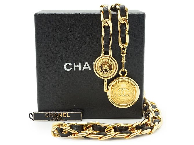 Chanel Vintage Gold Metal CC 31 Rue Cambon Medaillon Kettenbelt Golden - Ansicht 3