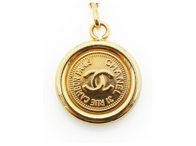Chanel Vintage Gold Metal CC 31 Rue Cambon Medaillon Kettenbelt Golden - Ansicht 6