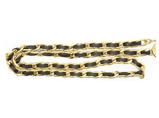 Chanel Vintage Gold Metal CC 31 Rue Cambon Medaillon Kettenbelt Golden - Ansicht 7