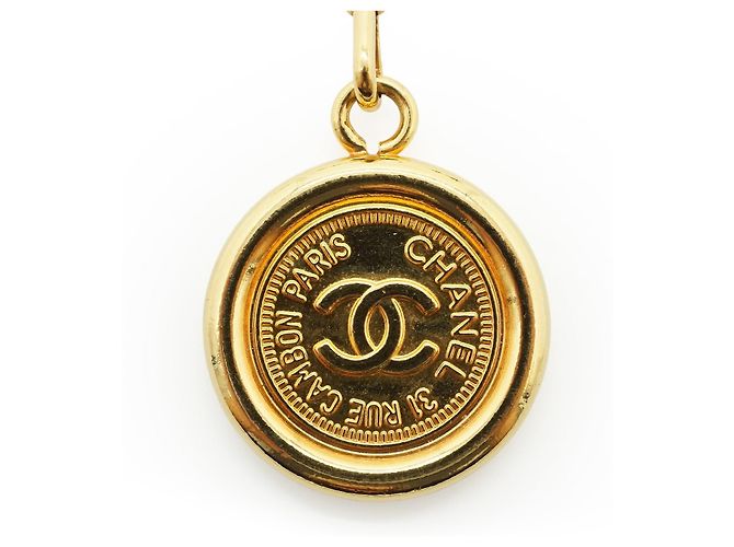 Chanel Vintage Gold Metal CC 31 Rue Cambon Medaillon Kettenbelt Golden - Ansicht 8