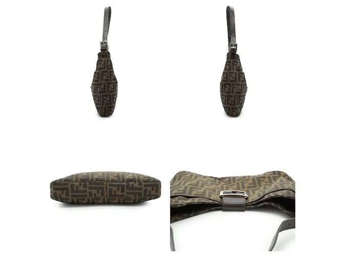 Fendi Borsa a tracolla hobo in tela monogram Zucca marrone - vista 3